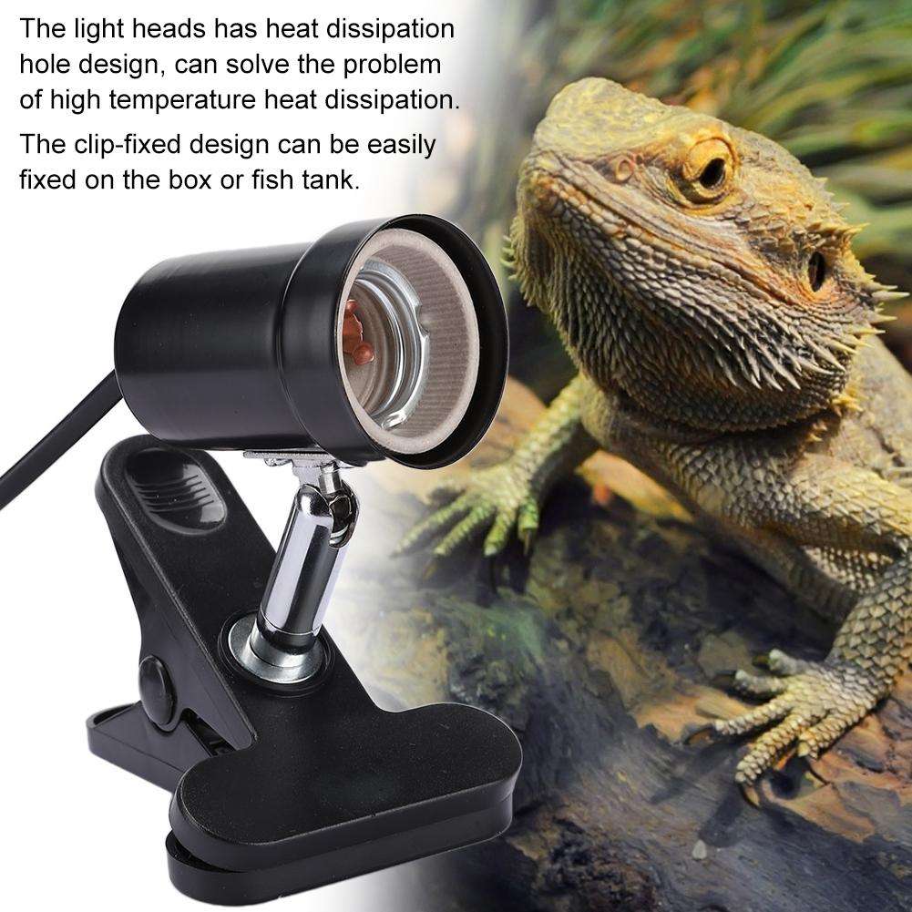 360 Degree Rotation Short Tube Reptile Light Support Heating Lamp Bracket Stand CN220V