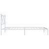 Vidaxl Metal Bed Frame with Headboard, White, 100X200 Cm