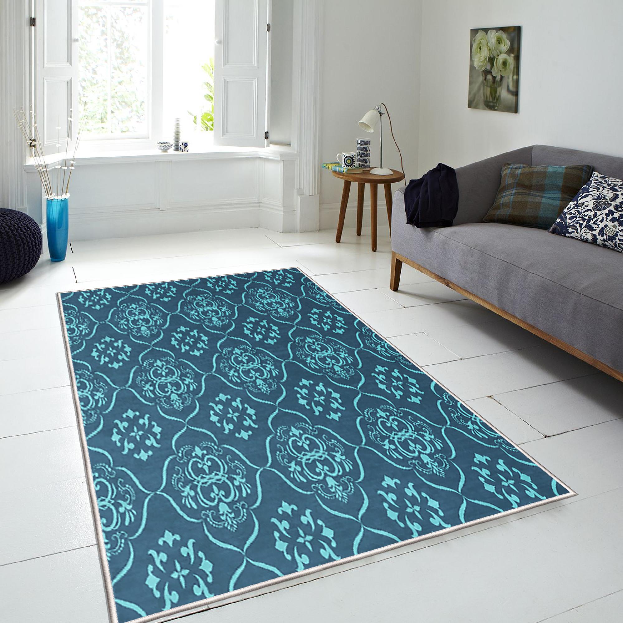 

Ковер, Тонко моющийся современный ковер, Коврик с декоративным нескользящим полом 80 x 120 CM разноцветный