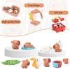 9/18PCS Mini Capybara Resin Figurines – Cute Car Dashboard Ornaments Set, Kawaii Animal Decor for Console, Desktop & Room