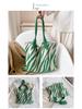 Women's Zebra Pattern Knitted Tote Bag - Large Capacity Spring/Summer Fashion Shoulder & Hand-Held Bag, Korean Style.