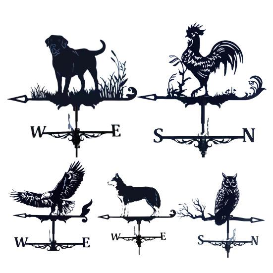 Animal Weather Vane Metal Roof Mount Animal Wind Indicator Easy Installation Weatherproof Weather Vane for Patio Sheds Yard Decor