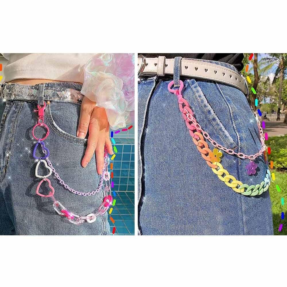 Big Ring Waist Chain Punk Rock Waist Key Chain Fashion Jewelry Accessories  for Men Women