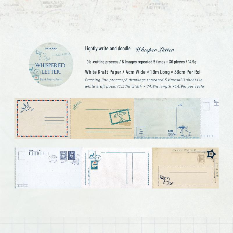 Retro Journal Sticky Notes Set - Kraft Paper Die-Cut Signs (6 Styles)