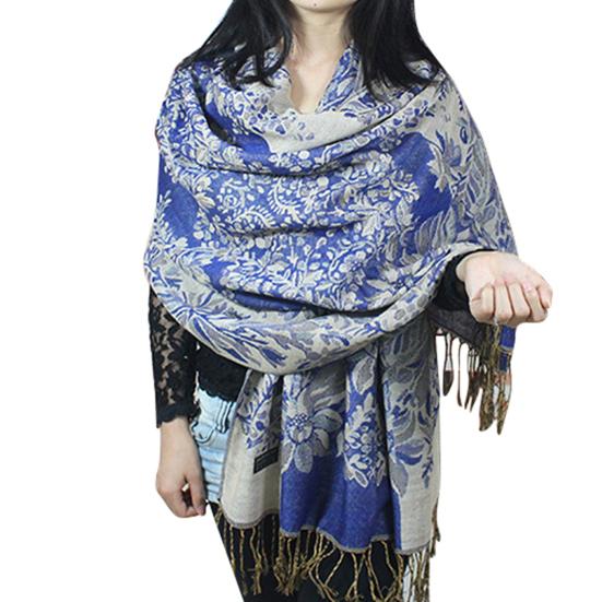 Scarf Tassels Style Vintage Smooth Cotton Shawl Scarf for Autumn
