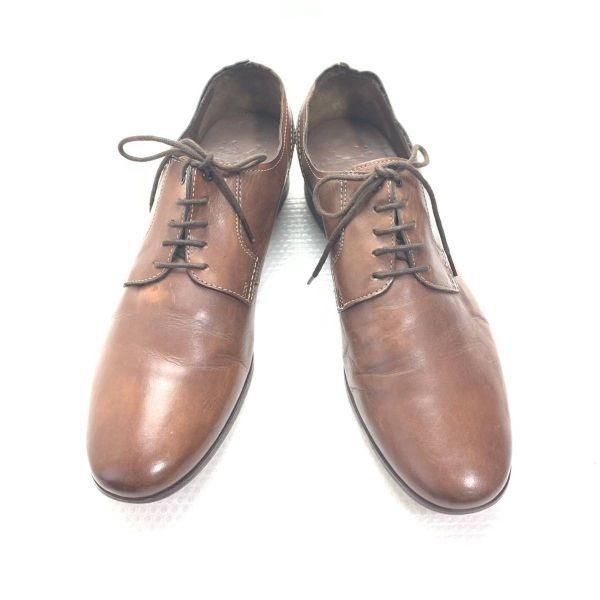 ZARA Plain Toe Leather Business Shoes Brown 42 26.5-27.0(USED)
