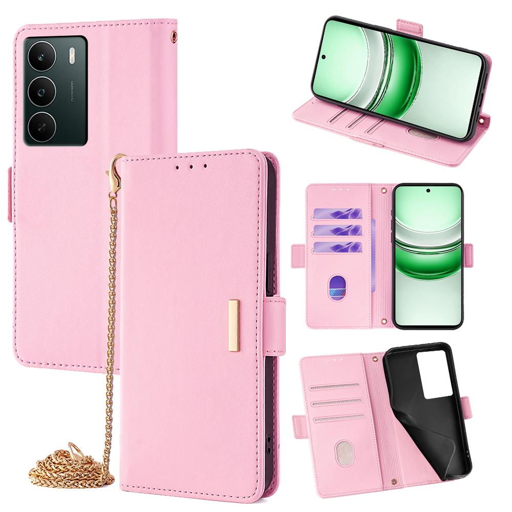 For Realme C71 4G Case PU Leather Wallet Stand Phone Cover with Crossbody Shoulder Strap