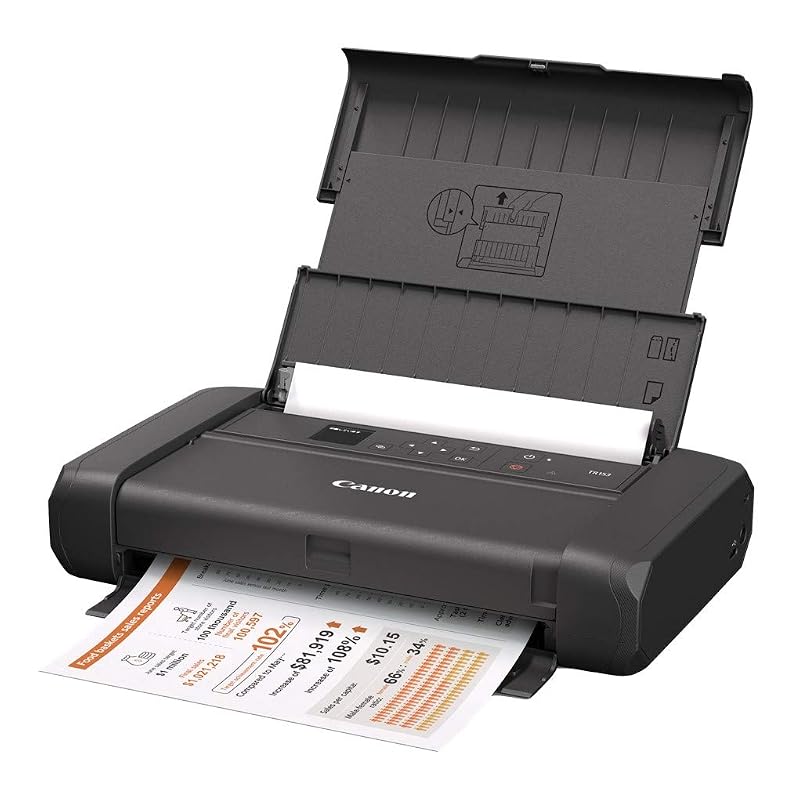 Canon TR153 Color A4 Mobile Printer (Compact/Wireless LAN/5-Color Hybrid Ink) - Ideal for Teleworking
