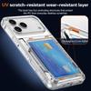 For iPhone 17 Pro Clear Case PC + TPU Phone Cover Card Holder Kickstand