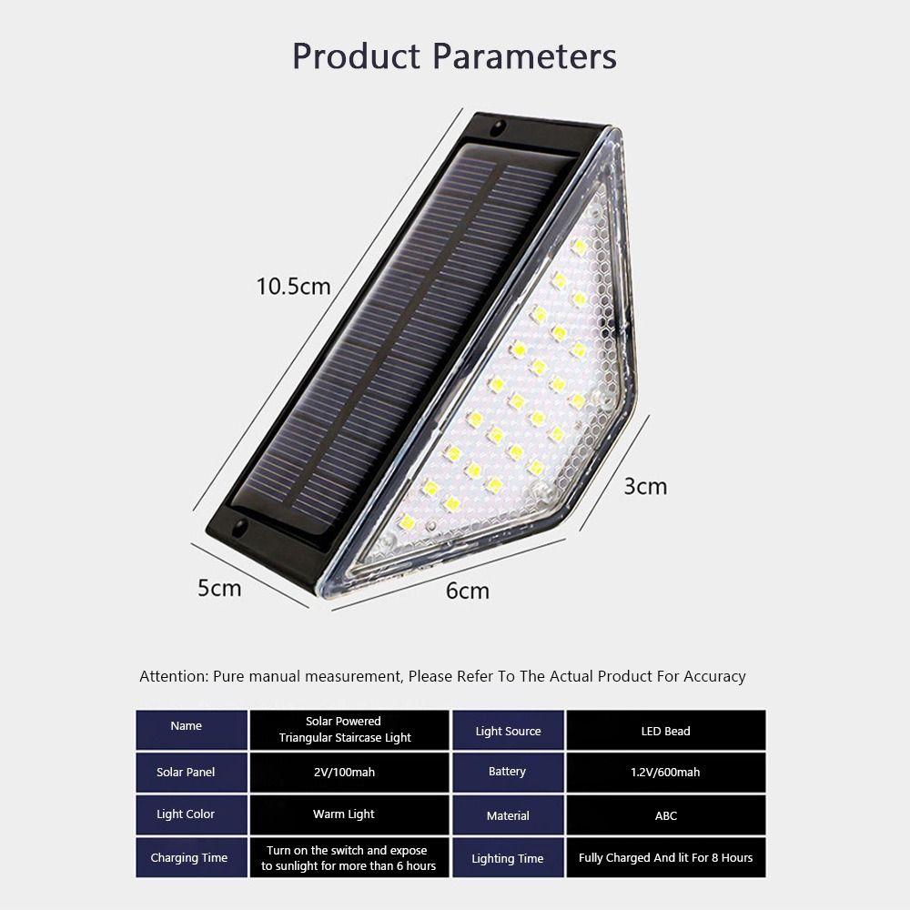 LED Solar Step Lamp Warm Light Outdoor Floor Light High Quality Stair Light  Step Deck Fence