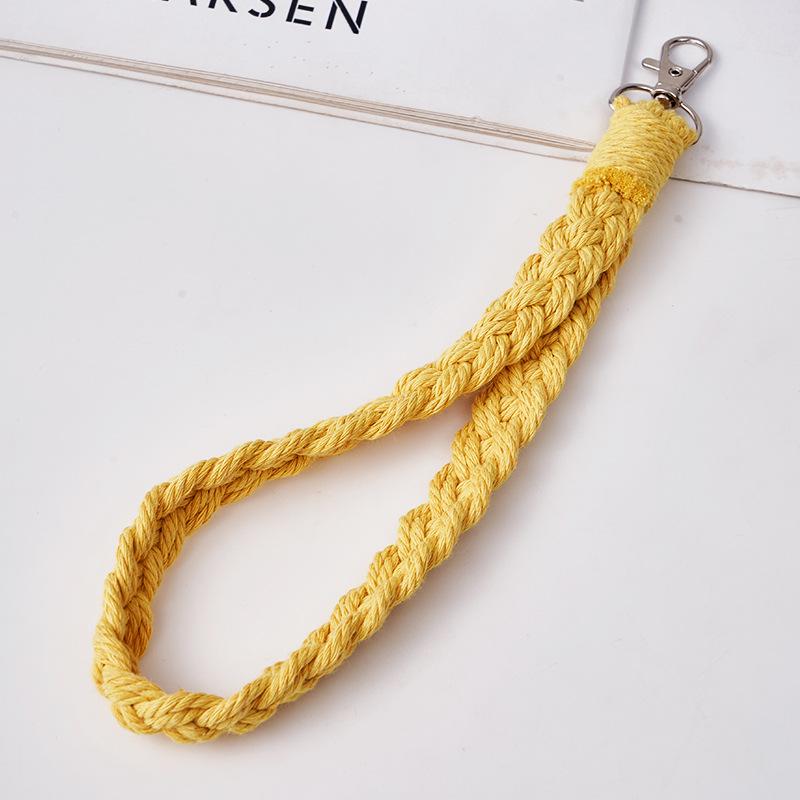 

Плетеный брелок-шнурок ручной работы, подвеска-шарм жёлтый