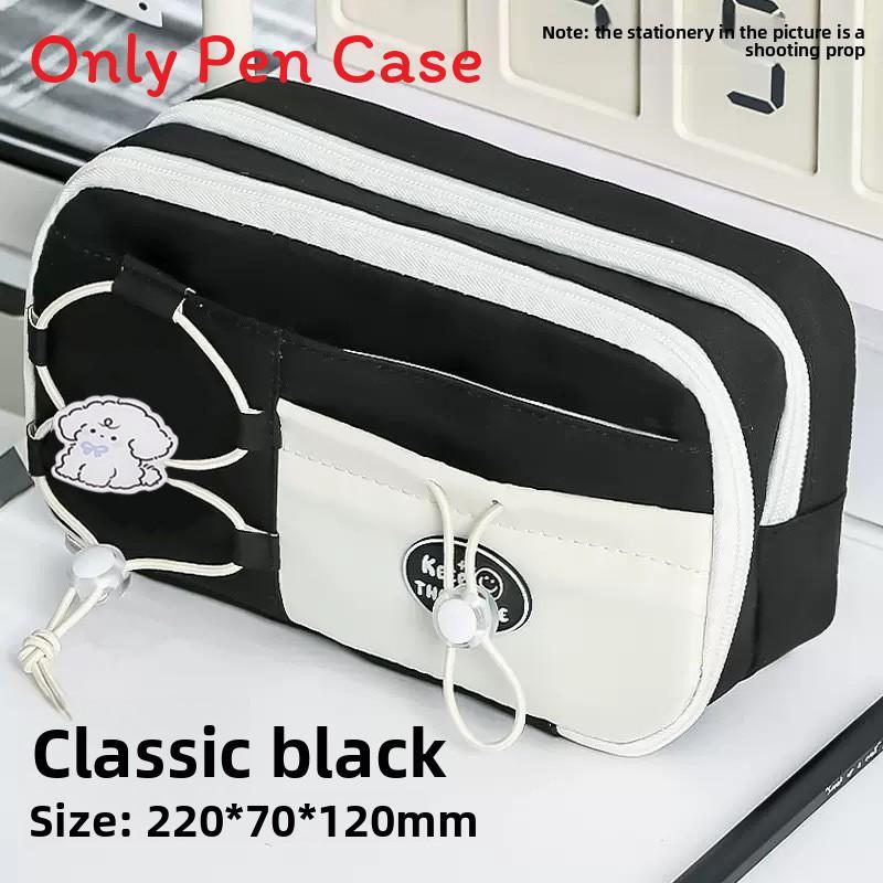 Traditional Pencil Case With Polyester Fabric And Cute Pins For Students And Office Use