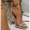 2022 New High-heeled Strap Sandals European and American Fashion Sexy Chain Fashion Sandals Heels