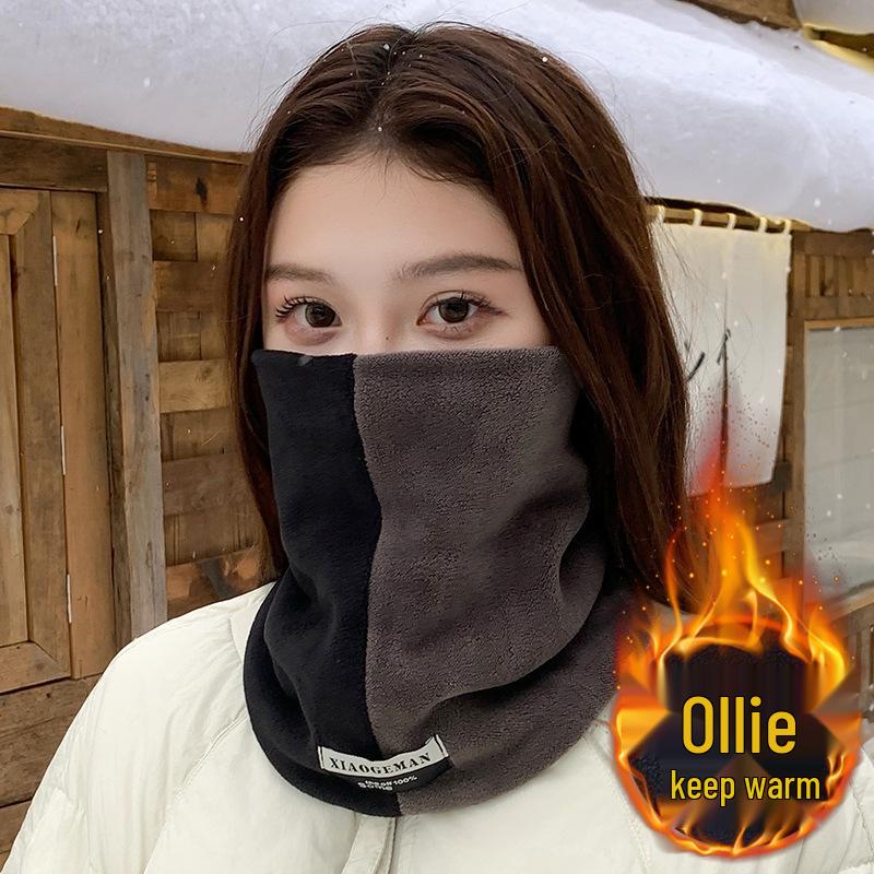 2025 Autumn/Winter Olylon Fleece-Lined Neck Gaiter: Thick, Windproof, and Coldproof Headgear for Men and Women