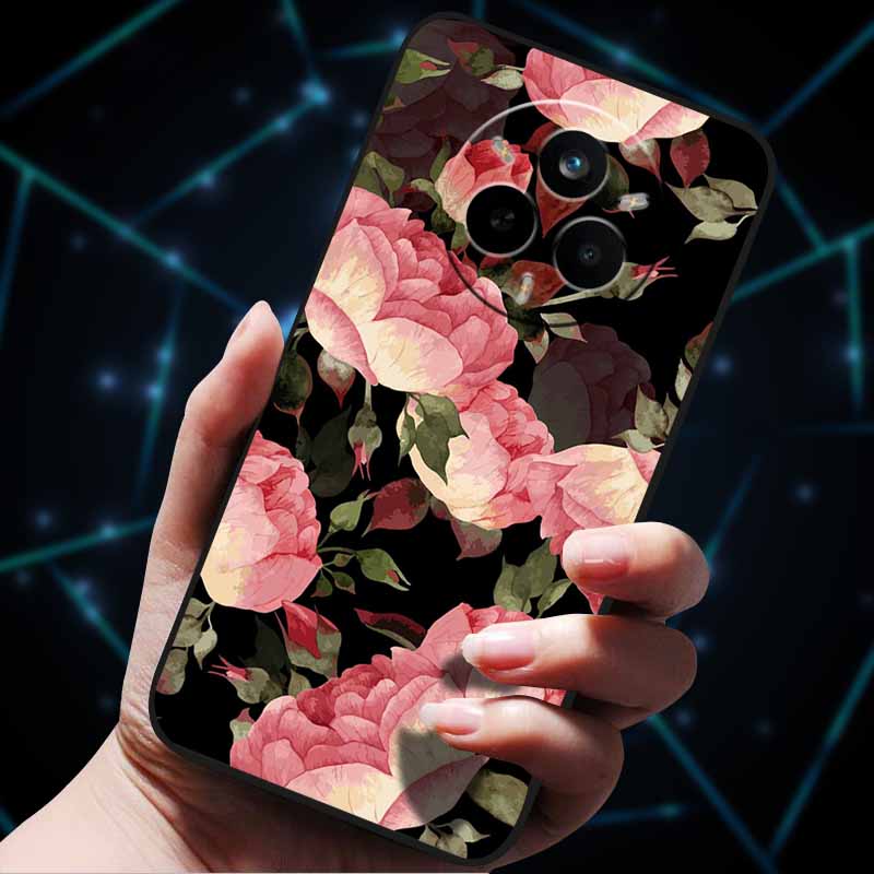 For Realme 14 Pro 5G Case 14Pro+ Soft Silicone Bumper 3D Flowers Emboss Phone Cases for Realme 14 Pro+ Plus Back Covers Shells