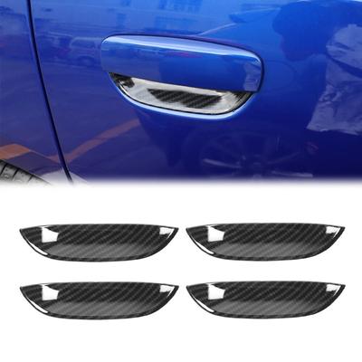Outer Door Bowl Decoration Cover Trim for Dodge Charger 2015-  2022 2023 4Pcs Car Exterior Accessories ABS Carbon Fiber