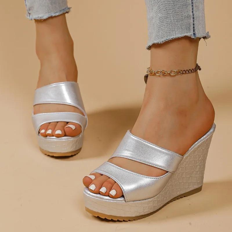 Fashion 2025 Summer New Hot Sale Women's Slippers Outdoor Super High Wedges Plus Size Comfortable Shoes Open Toe High Quality Sandals