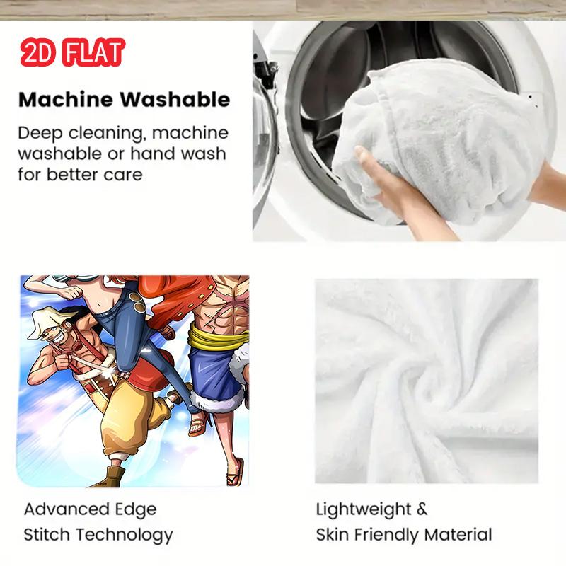 One Piece Gift Flannel Blanket Soft Printed Warm Cozy Blanket for Anime Fans Family and Friends THW