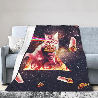 Outer Space Pizza Cat Rainbow Laser Taco Blankets Wool Throw Blanket Bedding Decoration Lightweight Bedspreads Multi-function
