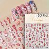 Nine-tailed Fox Chinese 5D Soft Reliefs Self Adhesive Nail Art Stickers Fox Mask Red Equinox Flowers 3D Manicure Decals