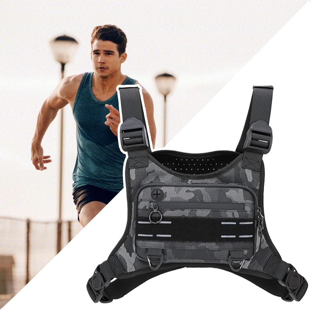 Waterproof Chest Bag for Men & Women - Adjustable Running Vest Phone Holder Pouch for Outdoor Cycling, Hiking, Travel, Jogging