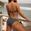 Black & White Striped Bandeau Bikini - Sexy Fashion Swimwear