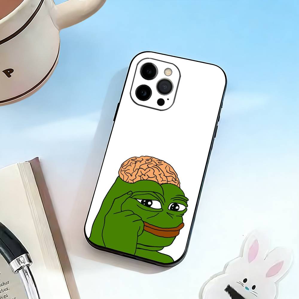 Funny Sad Frog Pepe M-meme Phone Case For iPhone 17, 16,15,14,13,12,11 Plus,Pro Max, Others Soft Black Cover