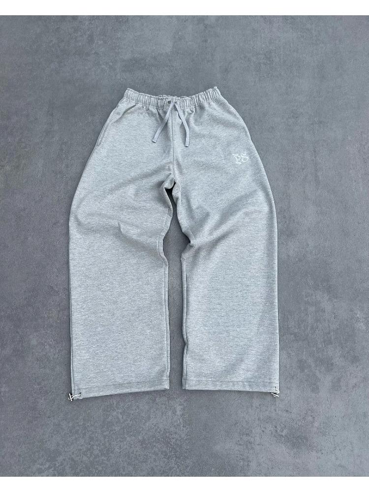 American Fashion Solid Color Oversized Sweatshirt Mens Y2K Two Piece Harajuku Hip-Hop Gothic Joker Slacks Jogging Pants