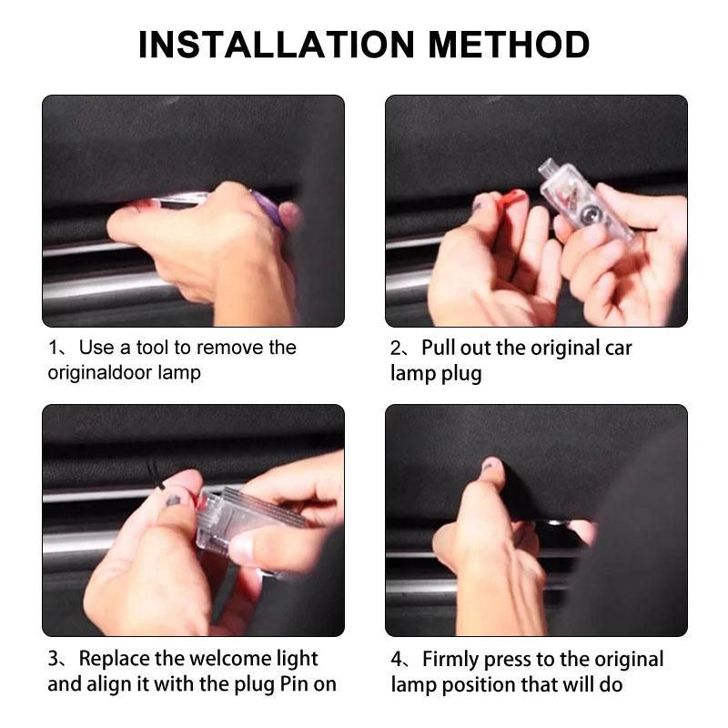 2Pcs/Set HD Led Welcome Light Car Door Projector Lamps Car Accessories For MINI Cooper One S Clubman R50 R53 R56 R60 F55 F56 R57 R58 R59