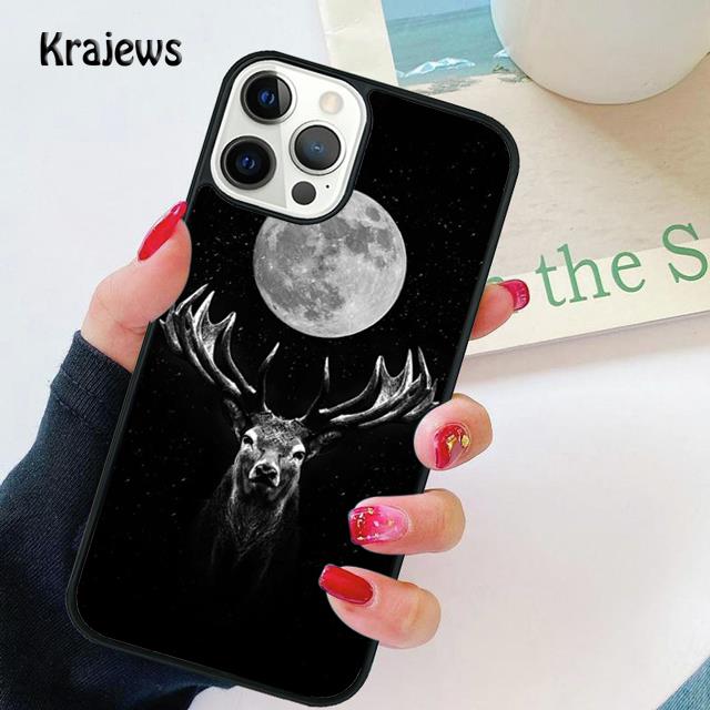 Black Reindeer Deer soft Phone Case Cover For iPhone 17 Air 16 15 14 plus 11 12 13 pro max coque Shell Fundas
