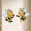 2Pcs Sun Resistant Garden Bee Hanging Plaque 2D Flat Outdoor Bee Art Hanging  Courtyard Outdoor