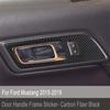 Carbon Fiber Interior Door Handle Panel Cover Trim For Ford Mustang 2015-