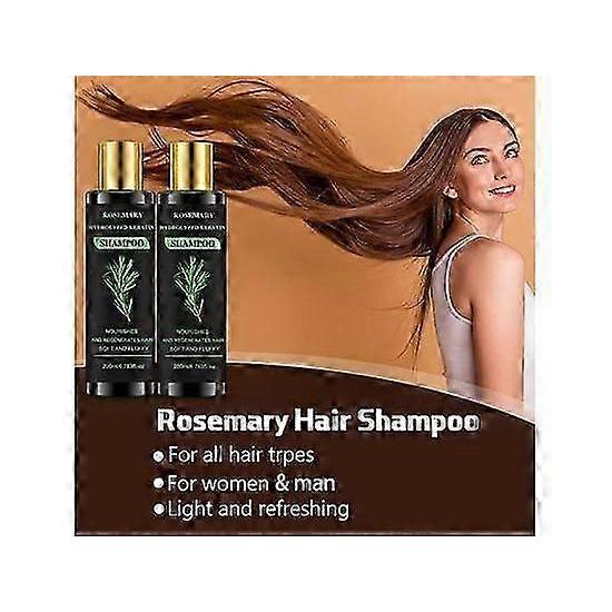 Rosemary Hydrolyzed Keratin Shampoo, Rosemary Leaf Oil Shampoo, Natural Thickening and Strengthening Shampoo, Soft and Fluffy for Men and Women Less