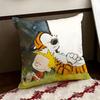 Cartoon CCalvin and HHobbes Cushion Cover Reversible Soft Durable Pillow Cover Home  Car MultiScene Use for Daily Comfort