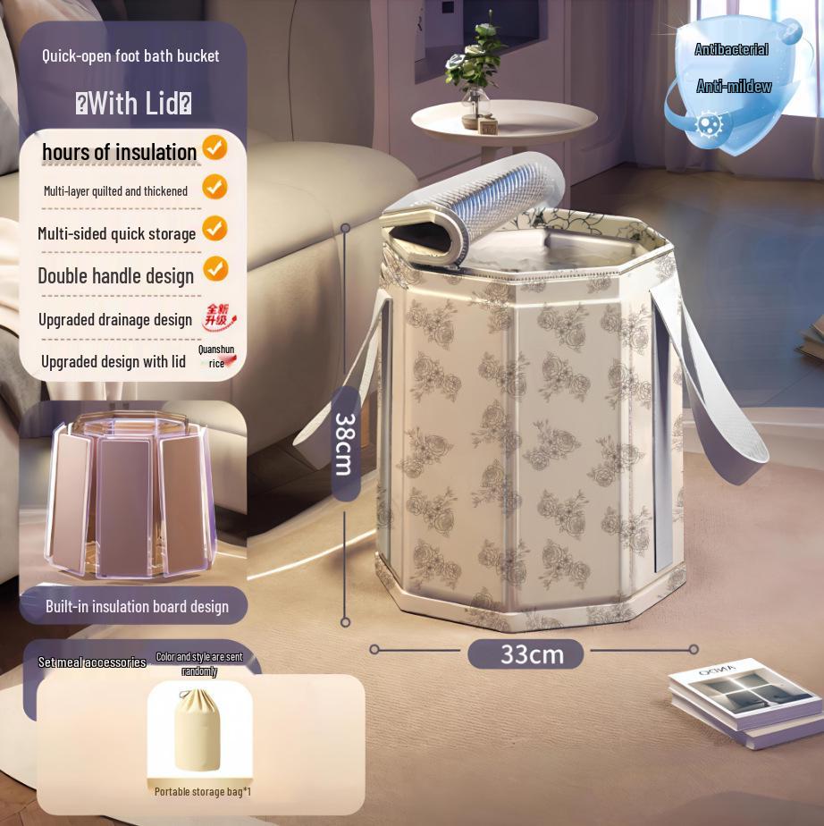 Foldable Insulated Calf-High Foot Soak Basin