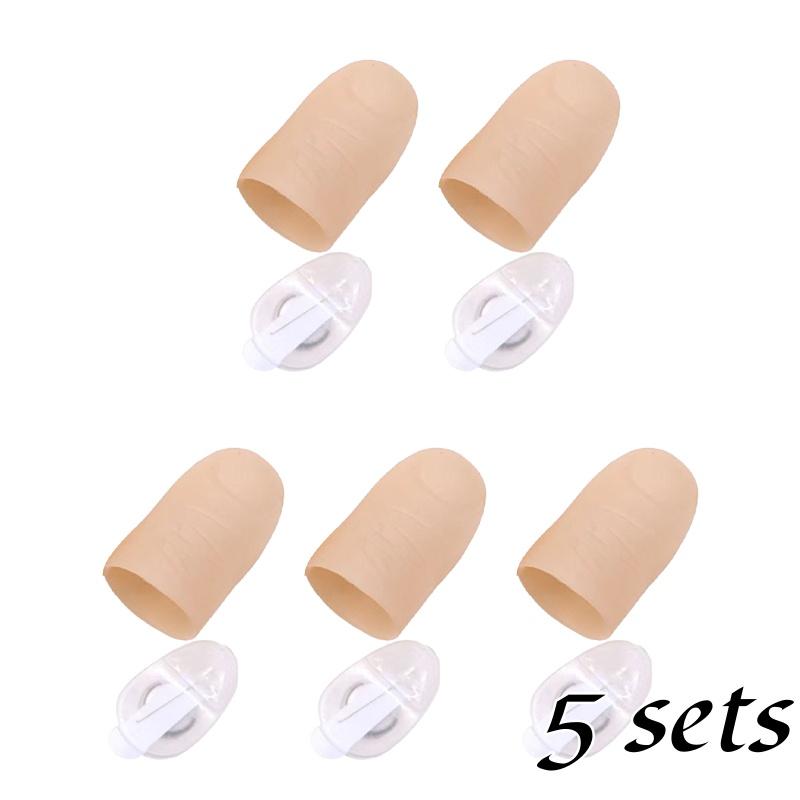 1/5pcs Fake Thumb Tip Light Up Finger Magic Trick Close-Up Novelty Toys Funny Prank Props for Party Fun LED Glow Festival Gift