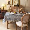 Retro Black Floral Tassel Tablecloth – Rectangular, American French Pastoral Style Coffee Table Cover.