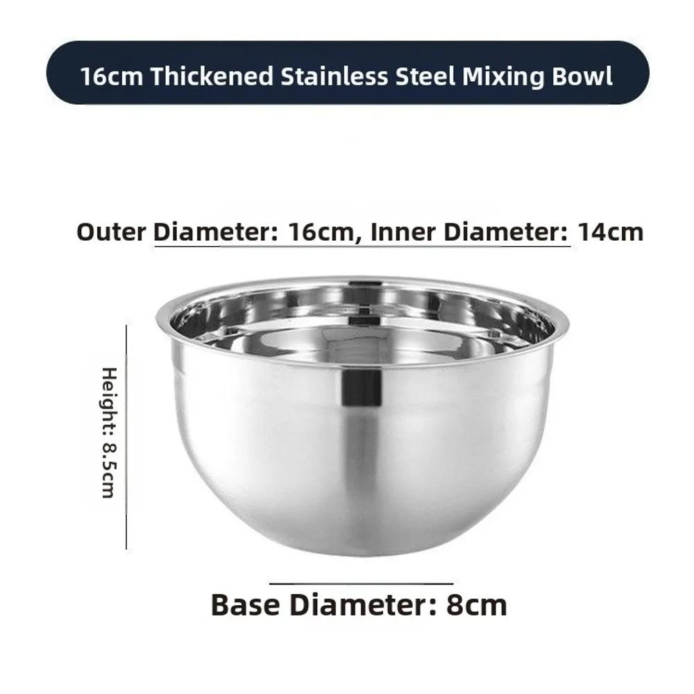 New Durable Stainless Steel Mixing Bowl Cold Vegetable Bowl Thickened Baking Fruit Salad Bowls Large Capacity Egg Mixing Basin
