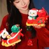 Santa Claus Doll Sleigh Car Penguin Snowman Plush Toy Christmas Desktop Ornament Decoration Gift