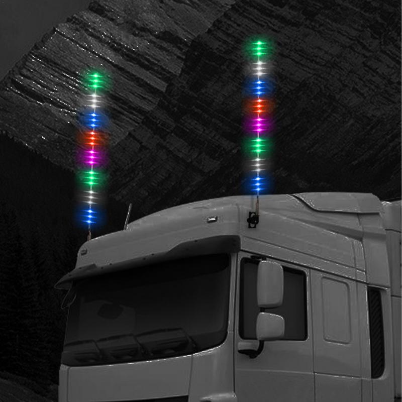 

Светодиодные хлысты 12В/24В Разноцветный хлыст для предупреждения 21,6-дюймовые светодиодные антенные огни Светящиеся антенные хлысты Стоп-сигнал Танцующий свет 24V-60cm