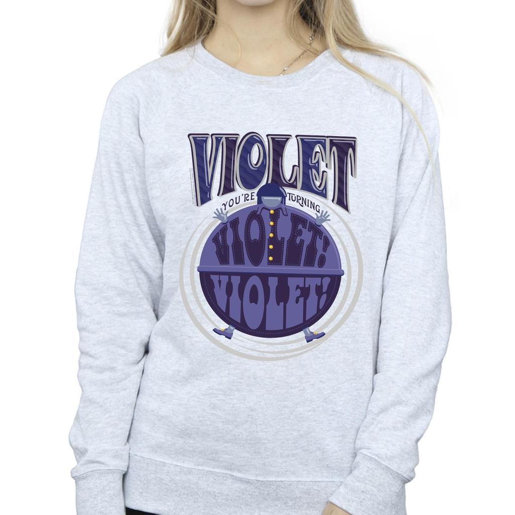 Willy Wonka Womens/Ladies Violet Turning Violet Sweatshirt