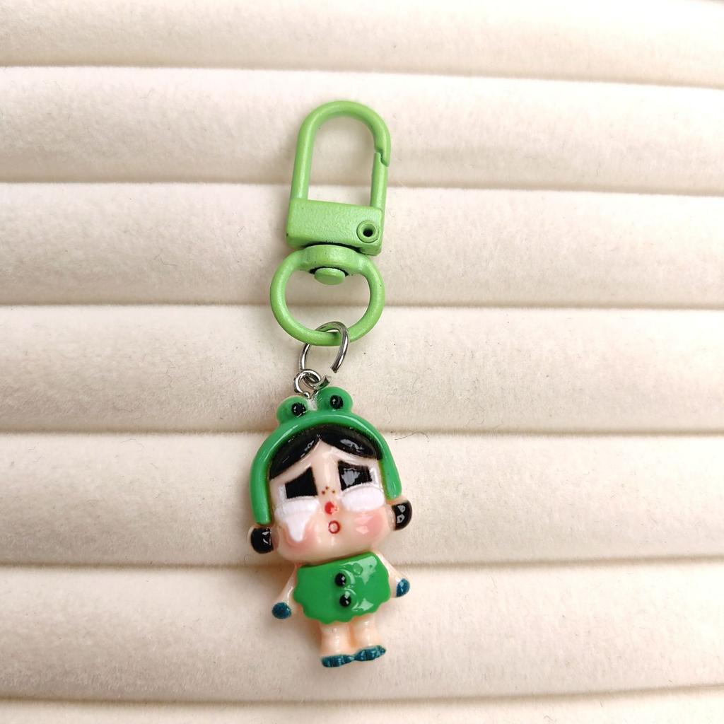 Cute Crying Baby Girl Cure Keychain Mobile Phone Pendant Girl Soft Cute Backpack Jewelry Girlfriend Couple Gift