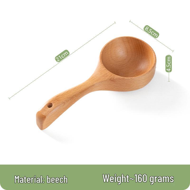 

Japanese Snail Rice Noodle Eating Spoon: Creative Large Wooden Soup Spoon for Mukbang
