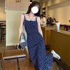 Beautiful Little Man Fake Two Floral Slip Dresses for Women's Summer Temperament Waist Long Skirt