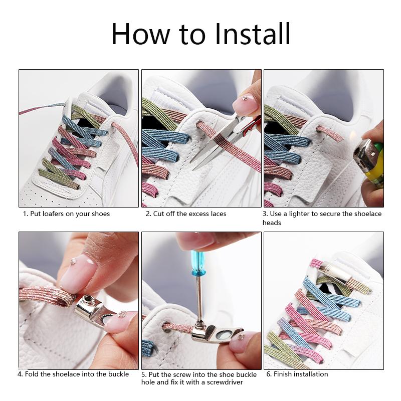 Colorful Elastic Laces Sneakers Magnetic Lock Shoe laces without ties Kids Adult Tennis No Tie Shoelaces for Shoes Accessories