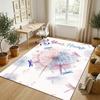 Dragon Phoenix Theme Crystal Velvet Rug Personalized Custom Name Text Soft Floor Mat Home Decor