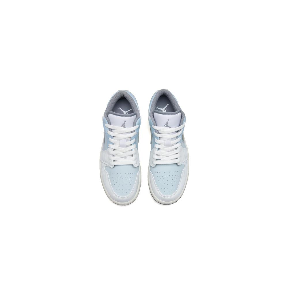 Jordan Air Jordan 1 Understated Old Money Style Low top Vintage Basketball Shoes Men's White Blue 553558-053(Team196-)