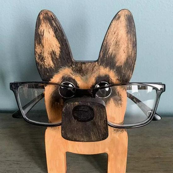 Wooden Animal Glasses Holder Display Stand for Office or Living Room Decor