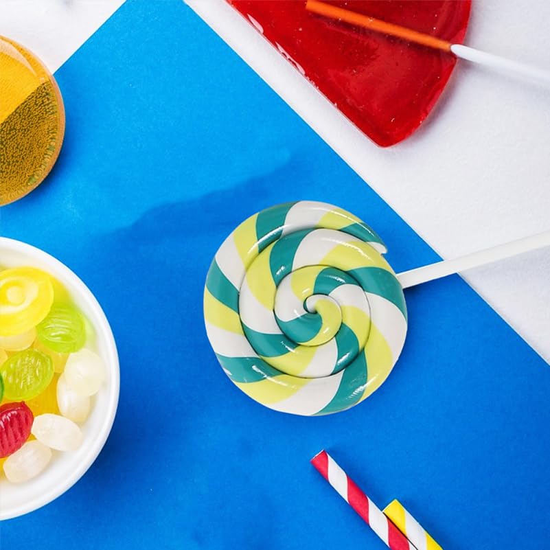 Alasum Miniature Candy Set of 4 Lollipop Vivid DIY Sample Decorations for Pretend Candy Photo Booth Decorations Toys, Charms, Colors, Play,
