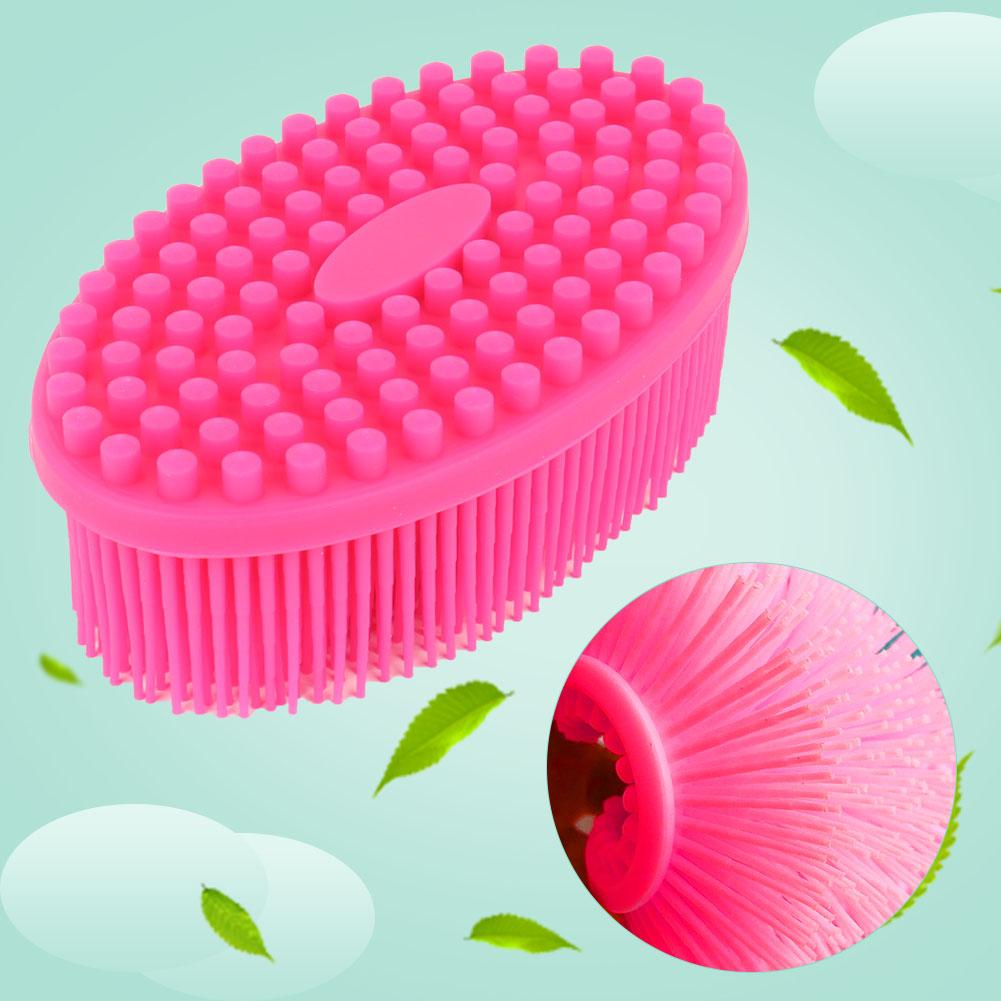 Silicone Baby Sensory Brush Massage Bath Tactility Training Brush Hair Washer Comb(  Red)